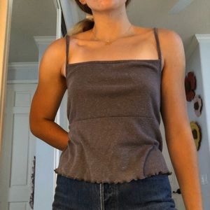 Grey ribbed tank top